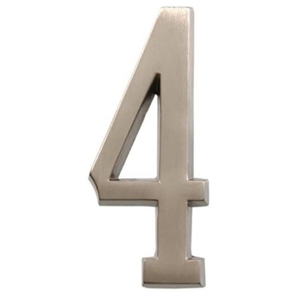 Hillman Other - Distinctions by Hillman 4” Die Cast Self-Adhesive House Address Number Number 4